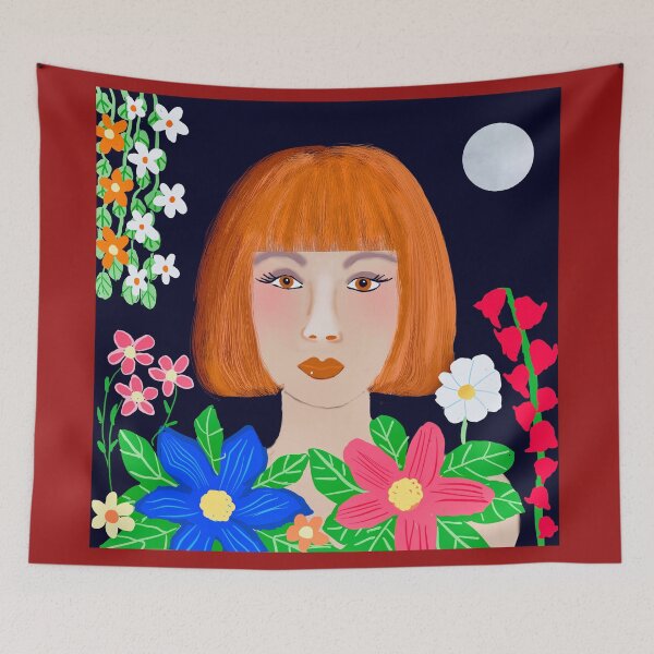 Item preview, Portrait with Vibrant Floral Background designed and sold by Elaine M Hayward .