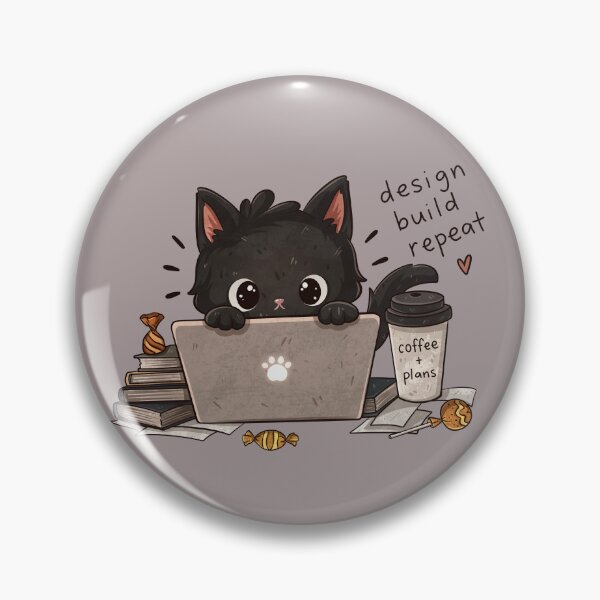 Item preview, Design Build Repeat Cat Sticker designed and sold by tviyluv.