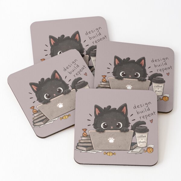 Item preview, Design Build Repeat Cat Sticker designed and sold by tviyluv.