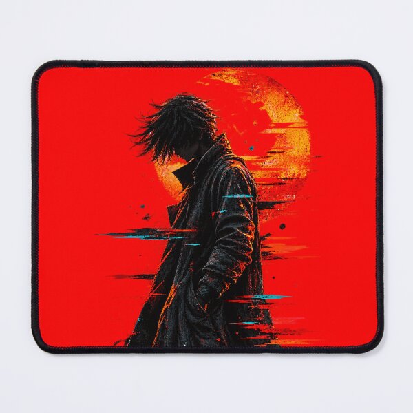 Item preview, Red Glitch Shadow Silhouette Art designed and sold by ModernPrints Lab.