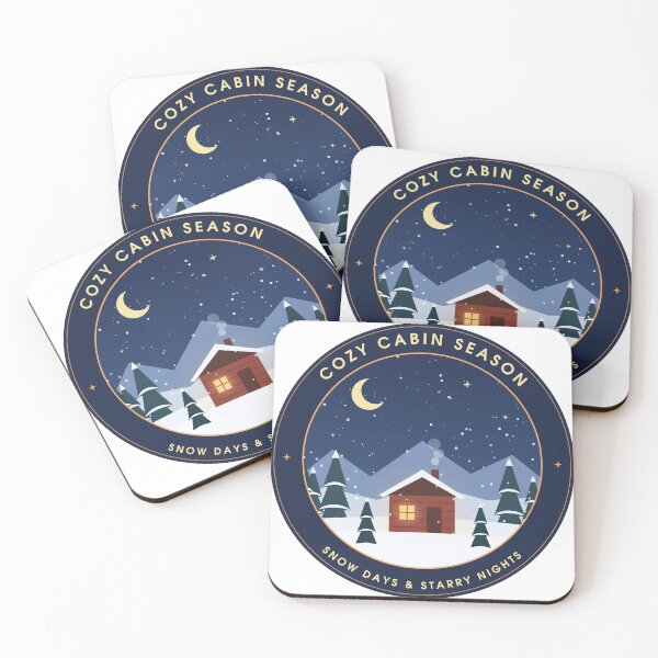 Item preview, Cozy Cabin Season - Retro Winter Snowy Cabin Badge designed and sold by Mooncap Studio.