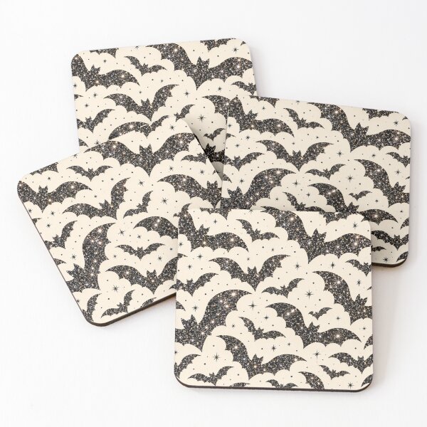 Item preview, Black Glitter Bats Gothic Chic Halloween Pattern Design designed and sold by Meandmyshop.