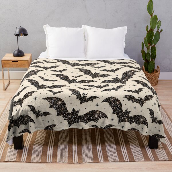Item preview, Black Glitter Bats Gothic Chic Halloween Pattern Design designed and sold by Meandmyshop.