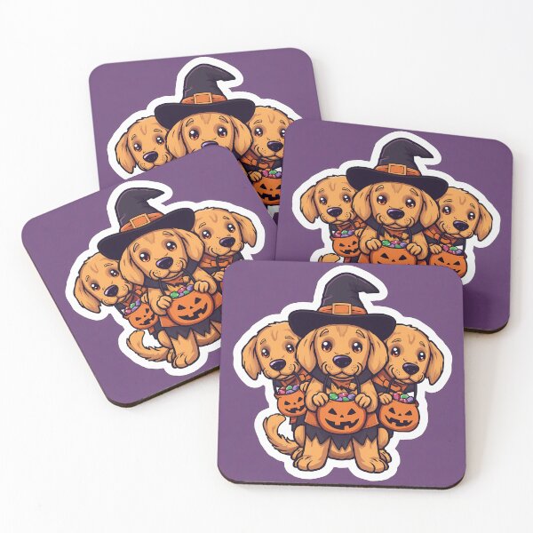 Item preview, Cute Cerberus Golden Retriever Puppy Halloween Sticker designed and sold by Swizzy2vore.