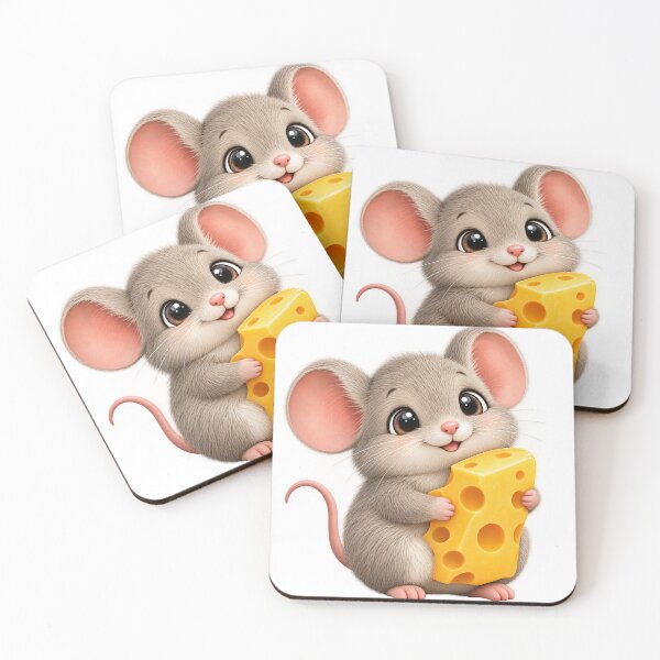 Item preview, Cute Mouse Holding Cheese – Adorable Kawaii Animal Art designed and sold by Appu6667.