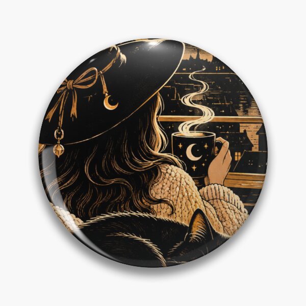 Item preview, Midnight Witch Cat – Cozy Vintage Fantasy Art designed and sold by AbstractAuraArt.