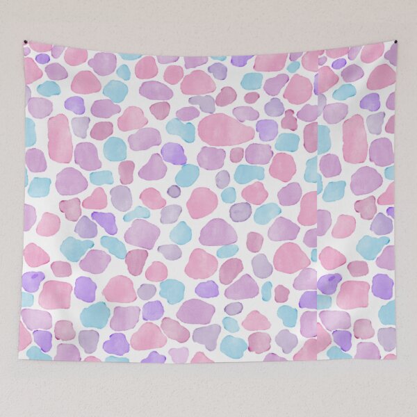 Item preview, Pastel Watercolor Pebbles – Pink Lavender Blue Abstract Pattern designed and sold by GemniShop.