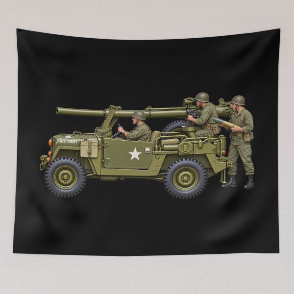 Item preview, 106-mm Recoilless Rifle M40 with Crew -  3D - Transparent designed and sold by Military Insignia Products.