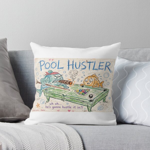 Item preview, Pool Hustler Fish — Funny Fishing Pool Shirt, Tough Guy Fish Cigar Kid Drawing Style designed and sold by ChunksterPrints.