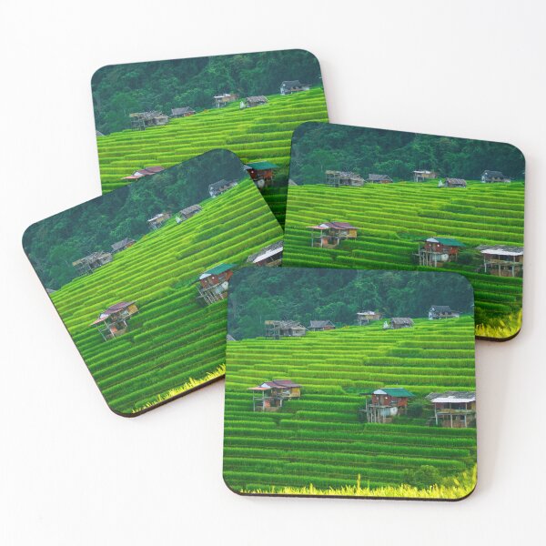 Item preview, Hillside of Rice and Stilt Houses — Terrace Village Below the Jungle, Pa Pong Piang Thailand designed and sold by Jomsunshine.