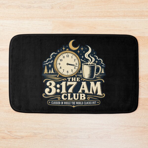 Item preview, The 3:17 AM Club Night Shift Worker Moon and Coffee Design designed and sold by DesignsDominus.