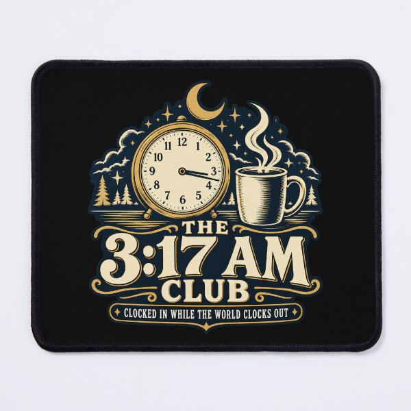 Item preview, The 3:17 AM Club Night Shift Worker Moon and Coffee Design designed and sold by DesignsDominus.