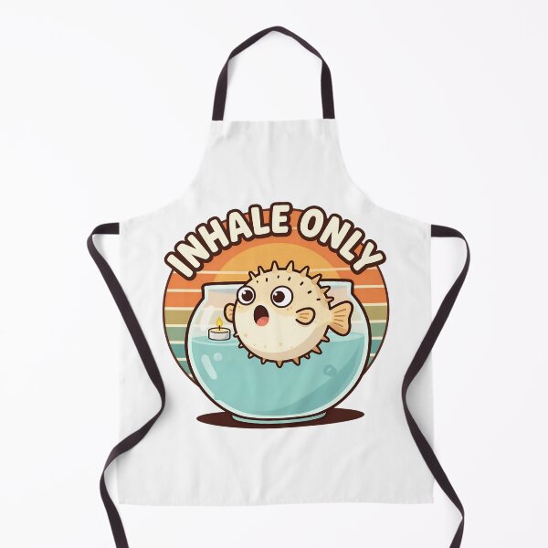 Item preview, Inhale Only Puffer Fish Breathwork Panic Funny Retro Sunset designed and sold by Odd Even Number.