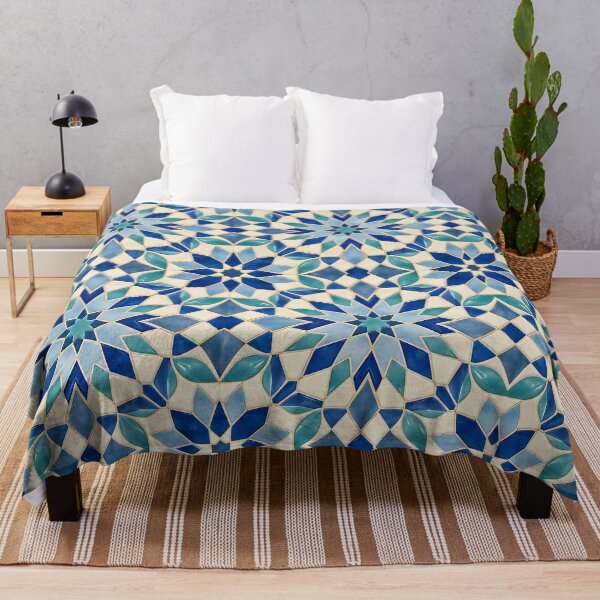Item preview, Blue Geometric Star Mosaic Pattern designed and sold by Apex Designs.