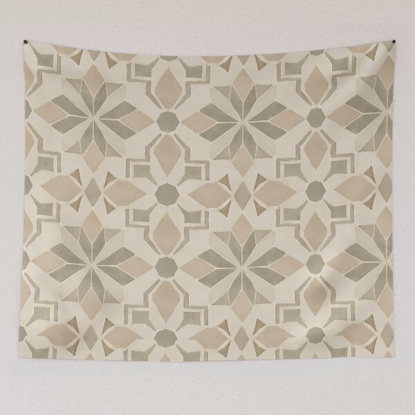 Item preview, Sage Green Geometric Star Tile Pattern designed and sold by Apex Designs.