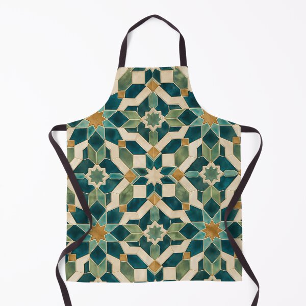 Item preview, Teal Gold Geometric Star Mosaic Pattern designed and sold by Apex Designs.