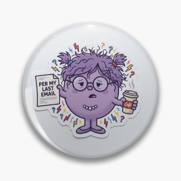 Item preview, Little Miss Overstimulated Burnout Sticker - Funny Corporate Coffee Art designed and sold by Greg7712.