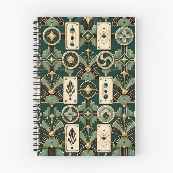 Item preview, Emerald Gold Art Deco Game Tile Pattern designed and sold by Apex Designs.