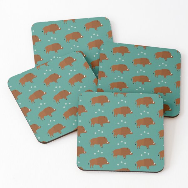 Item preview, Wild boars on blue designed and sold by reneesillus.