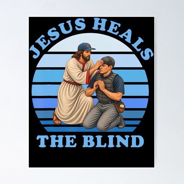 Item preview, Jesus Heals The Blind Baseball designed and sold by OddityVault.