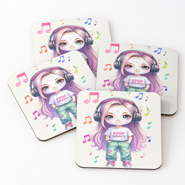 Item preview, Korean Beauty & K-Pop chibi girl fan designed and sold by LiskoDesign.