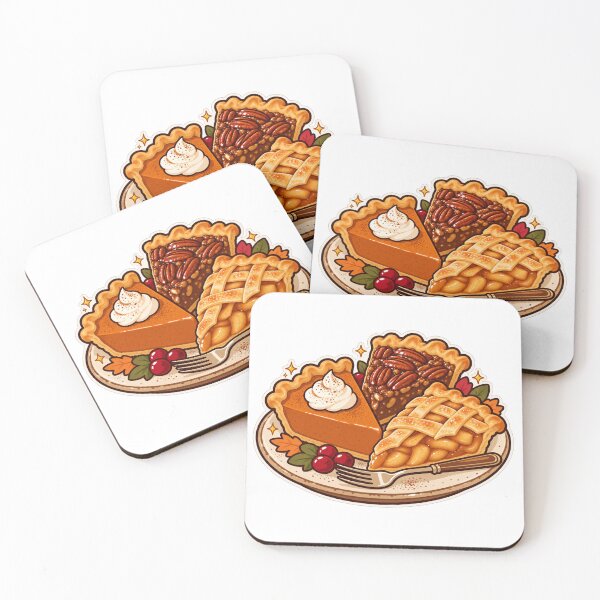 Item preview, Thanksgiving Pumpkin Pecan and Apple Pie Illustration designed and sold by Apex Designs.