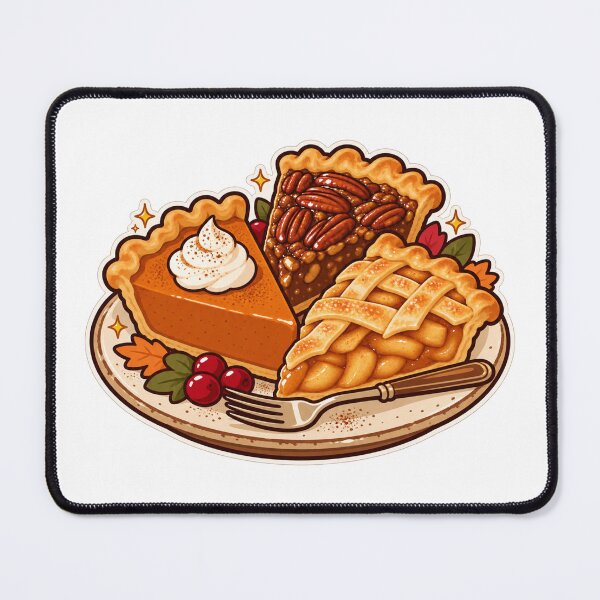 Item preview, Thanksgiving Pumpkin Pecan and Apple Pie Illustration designed and sold by Apex Designs.
