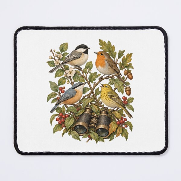 Item preview, Backyard Songbirds and Binoculars Illustration designed and sold by Apex Designs.