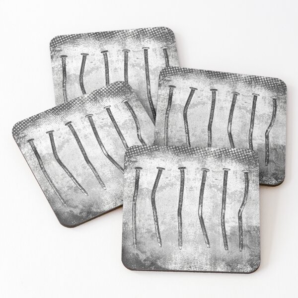 Item preview, Six Bent Rusty Used Nails Hardware Specimen Row designed and sold by Ghoul Enterprises.