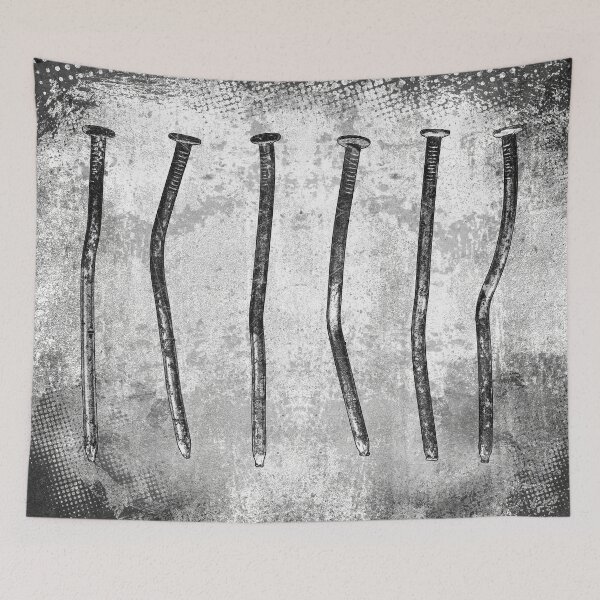 Item preview, Six Bent Rusty Used Nails Hardware Specimen Row designed and sold by Ghoul Enterprises.