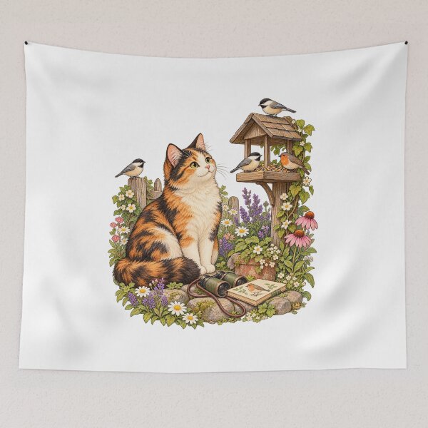 Item preview, Calico Cat Backyard Birdwatcher designed and sold by Apex Designs.