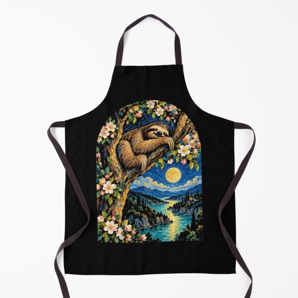 Item preview, Sleeping Sloth Moon Night Landscape Animal Nature Wildlife designed and sold by FolkGraphics.