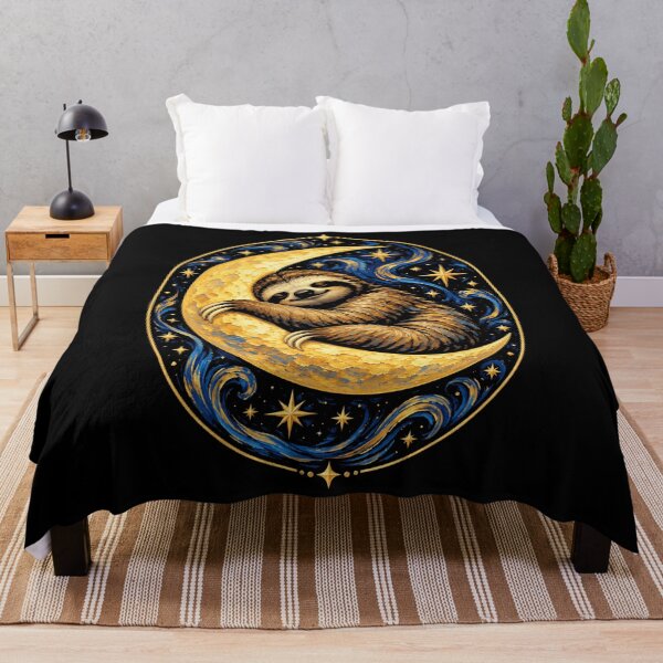 Item preview, Sleepy Sloth Moon Stars Celestial Animal Dreamer designed and sold by FolkGraphics.