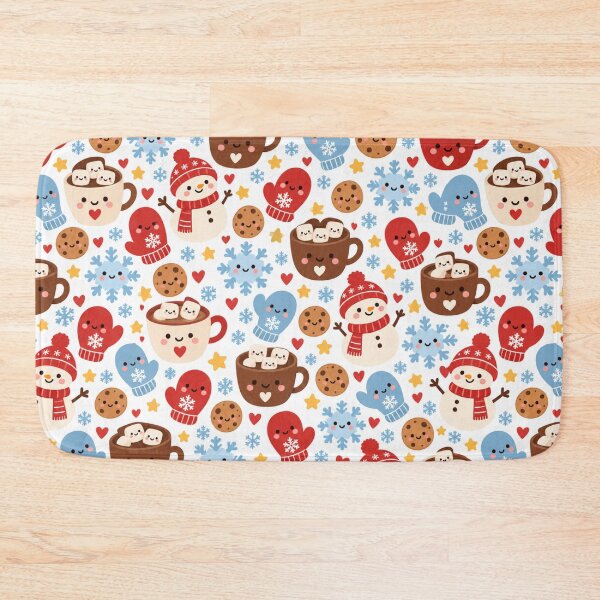 Item preview, Kawaii Hot Cocoa Winter Cute Seamless Pattern Print designed and sold by Inkworksbyshery.