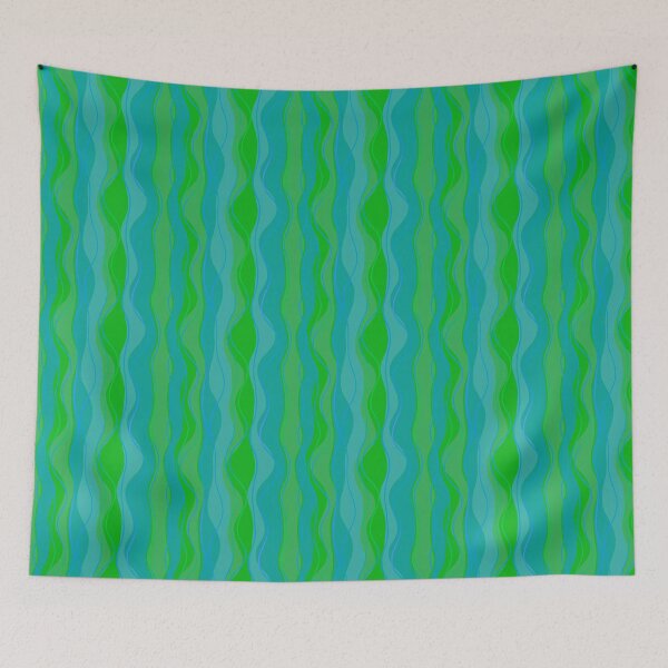 Item preview, Waves of color in teal lime and blue designed and sold by MarySchwindt.