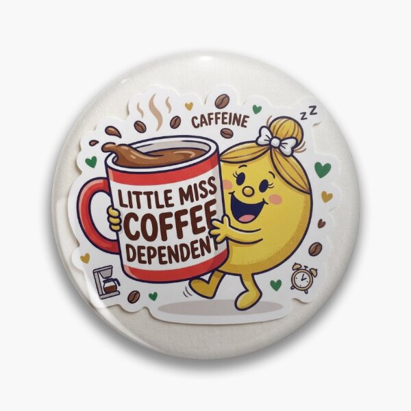 Item preview, Little Miss Coffee Dependent Sticker - Funny Caffeine Addict Art designed and sold by Greg7712.