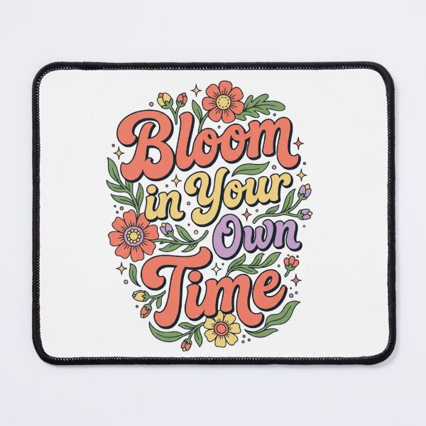 Item preview, Bloom In Your Own Time - Retro Groovy Floral Quote designed and sold by Nazma64.