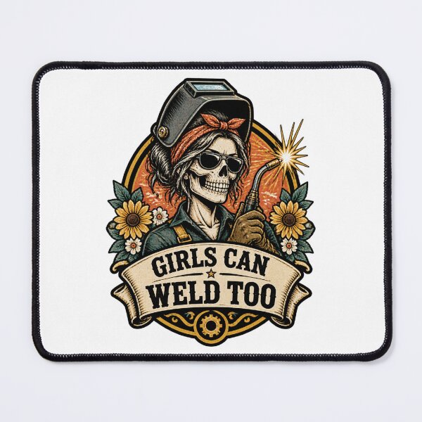 Item preview, Sarcastic Retro Floral Skull Design Celebrating Women Welders and Girls Who Weld ⭐⭐⭐⭐⭐ designed and sold by Trendish _LY.