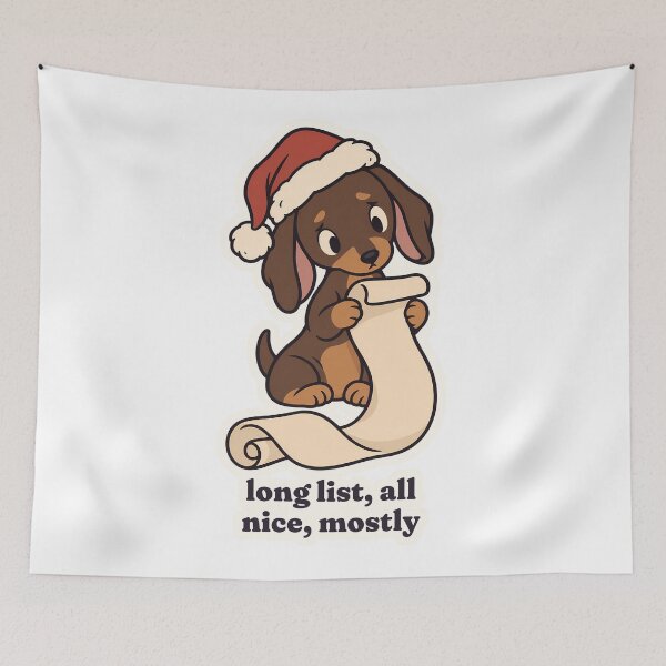 Item preview, Dachshund Christmas Long List All Nice Mostly designed and sold by OuqCreations.