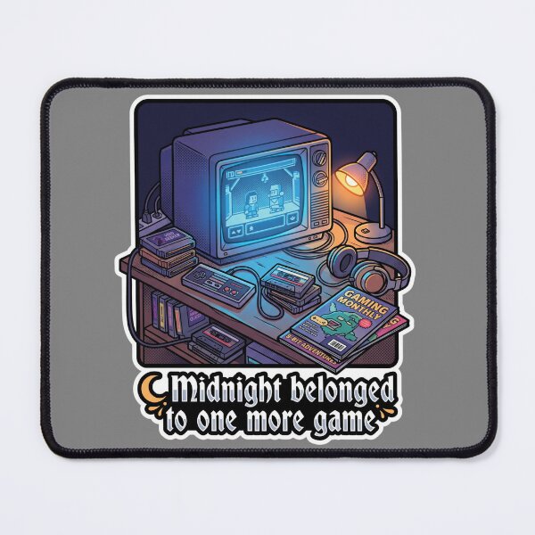 Item preview, Late Night Blue Glow Retro TV Gaming Setup designed and sold by KhAIa Reeve Art Studio.