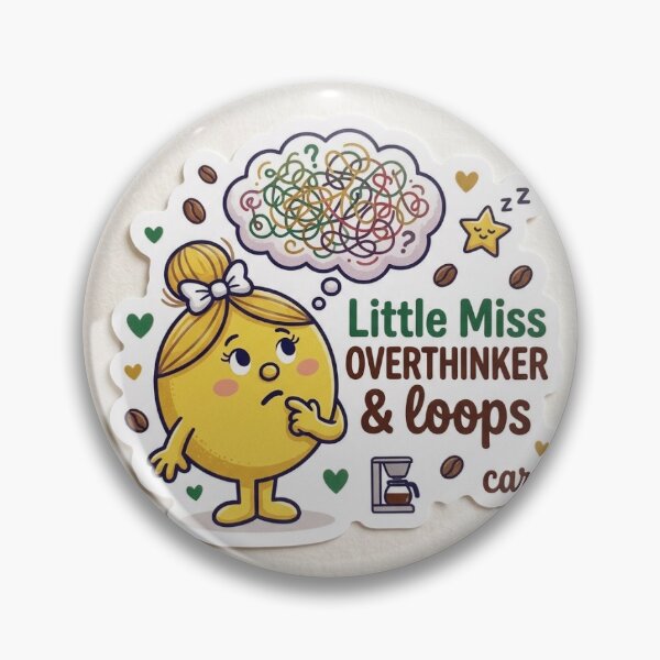 Item preview, Little Miss Overthinker Sticker - Funny Overthinking Mental Health Art designed and sold by Greg7712.