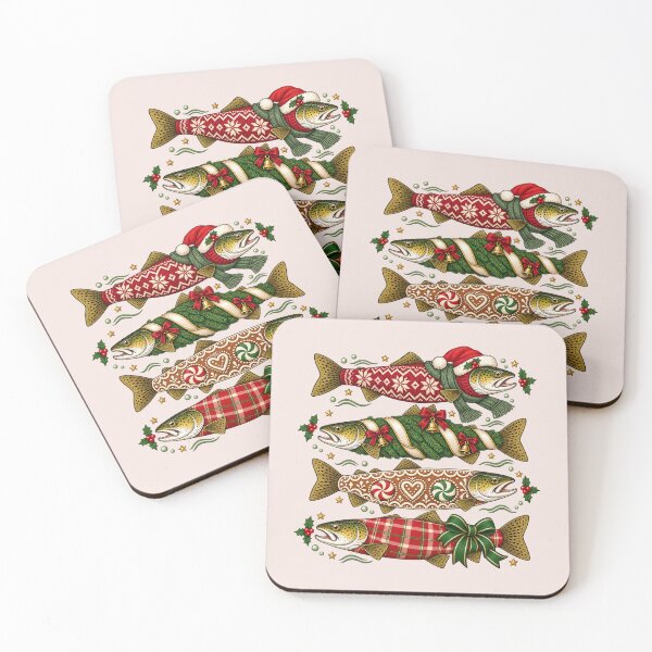 Item preview, Christmas Trout Fishing, Funny Holiday Fisherman, Festive Fish Lover, Winter Angler Humor, Retro Fishing Christmas Gift designed and sold by Quiajia.