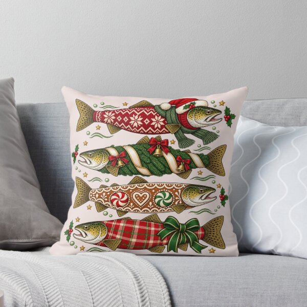 Item preview, Christmas Trout Fishing, Funny Holiday Fisherman, Festive Fish Lover, Winter Angler Humor, Retro Fishing Christmas Gift designed and sold by Quiajia.