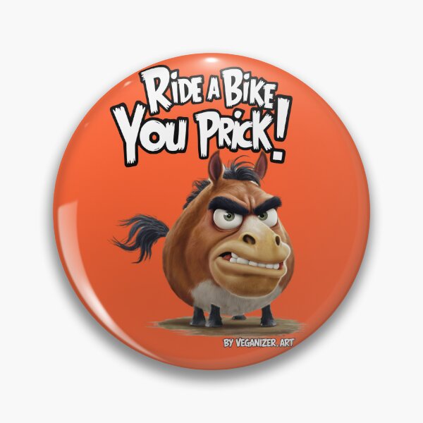 Item preview, Angry Horse Ride A Bike You Prick Funny Vegan designed and sold by Veganizer.art.