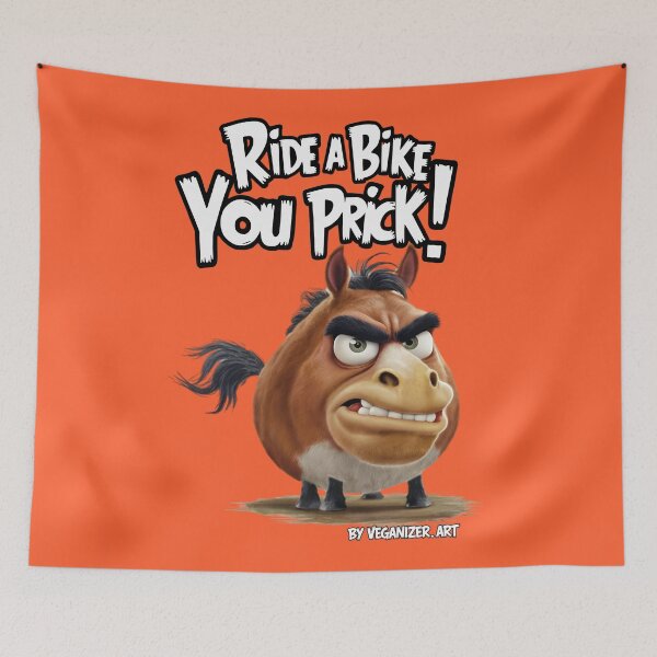Item preview, Angry Horse Ride A Bike You Prick Funny Vegan designed and sold by Veganizer.art.