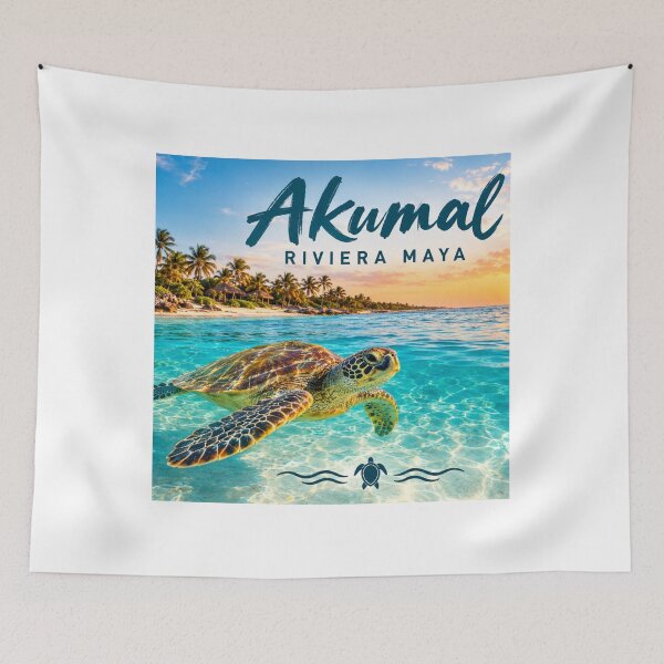 Item preview, Akumal Riviera Maya Mexico Sea Turtle Tropical Beach Sunset Travel Design designed and sold by DRAWZENART.