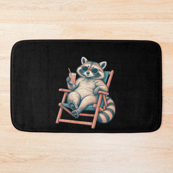 Item preview, Raccoon Relaxing With an Iced Latte designed and sold by elderberry.
