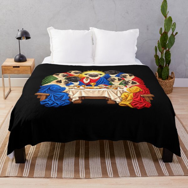 Item preview, Funny Pug Banquet in a Sacred Scene designed and sold by elderberry.