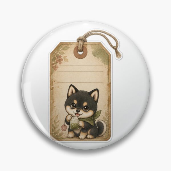 Item preview, Kraft Shipping Tag Black and Tan Shiba Inu designed and sold by Kawaii Matcha Studio.