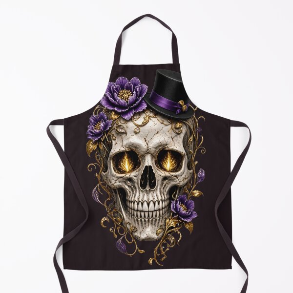 Item preview, Skull with top hat and flowers designed and sold by design-rebell.